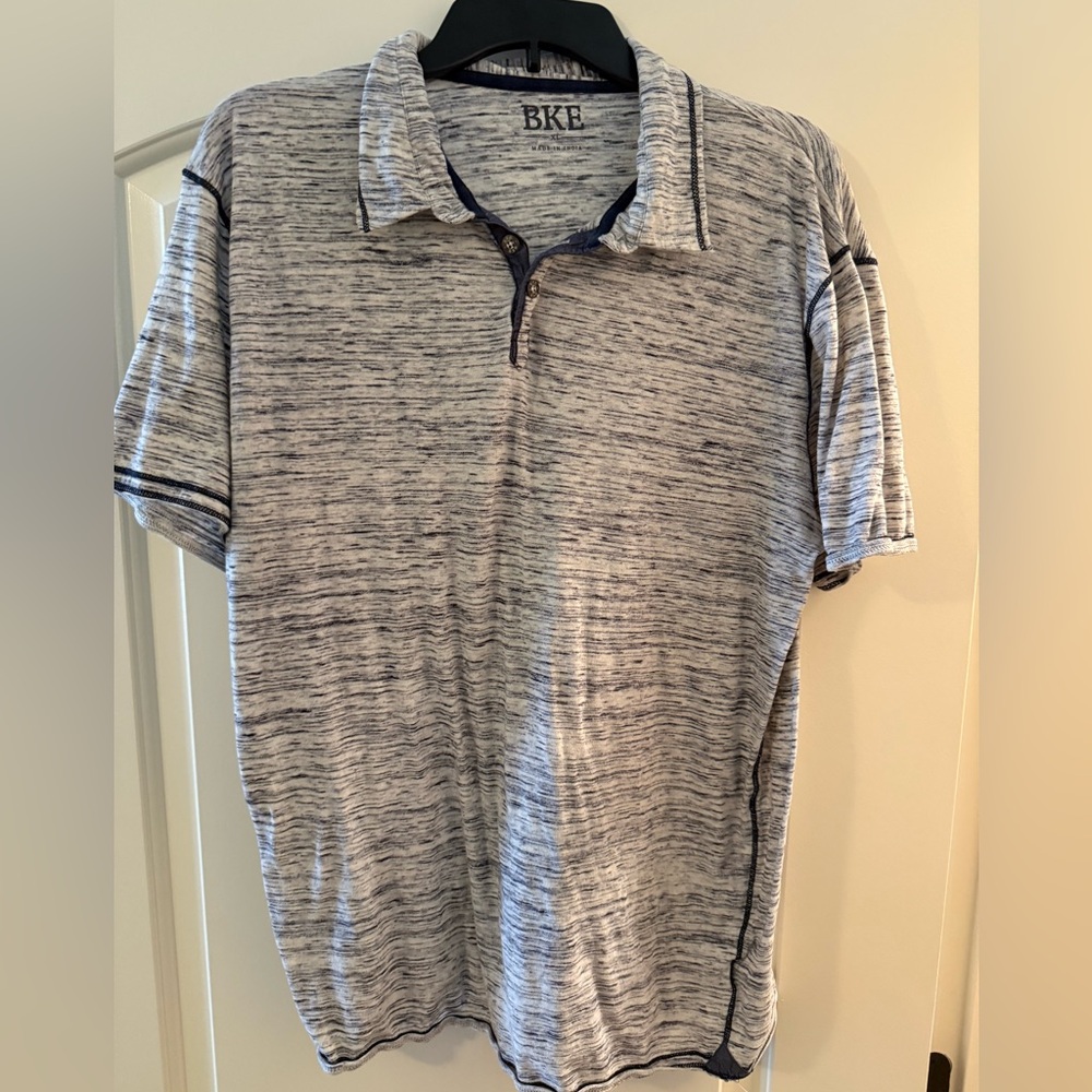 BKE Men's Heathered Gray Polo Shirt